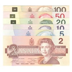 1986-1991  Bird Series  Set, $2 to $100