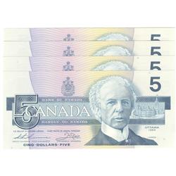 1986  Five Dollars  4 Replacement, BC-56bA, UNC