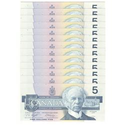 1986  Five Dollars  13 consecutive, BC-56e, GEM UNC