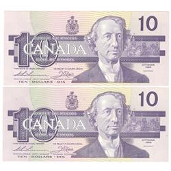 1989  Ten Dollars  2 Replacement, BC-57aA, GEM UNC
