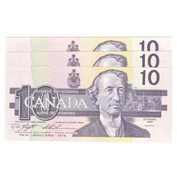1989  Ten Dollars, BC-57c, GEM UNC lot of 3 BEG