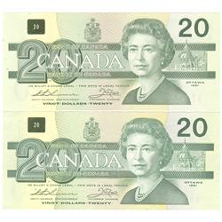 1991  Twenty Dollars  2 Replacement, BC-58aA, UNC