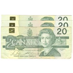 1991  Twenty Dollars  B-T Lot, BC-58b-ii, EF
