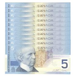 2003  Five Dollars 10 Consecutive Replacement, BC-62aA-i, GEM UNC
