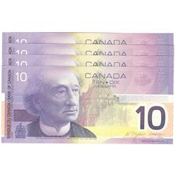 2004  Ten Dollars. BC-63c, 4 Consecutive Gem UNC