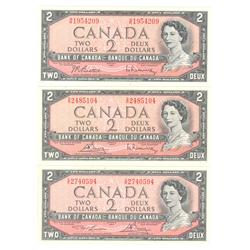 1954  Two Dollars  3 Test Note Modified. BC-38bT