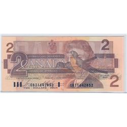 1986  Two Dollars  100% Offset Error Note, BC-55c