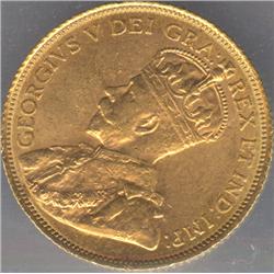 1912, 5 Dollars, grade MS-60.