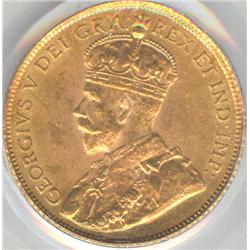 1913, 5 Dollars, graded PCGS MS-64.