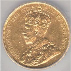 1914, 5 Dollars, graded ICG AU-58.