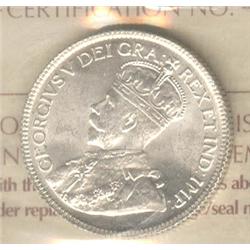 25 Cents 1935, graded ICCS MS-64.