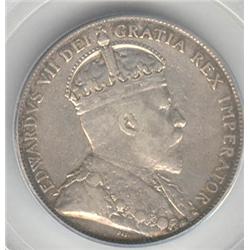 50 Cents 1904, graded PCGS VF-35. Band and jewel complete and strong.