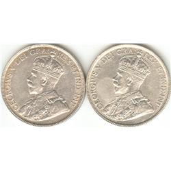 50 Cents 1918 & 1919 both grade VF-20.