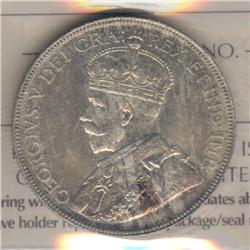 50 Cents 1929, graded ICCS SP-67. Rare in this condition.