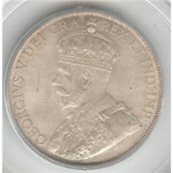 50 Cents 1931, graded PCGS MS-65, cross-graded ICCS MS-64. Light original toning.