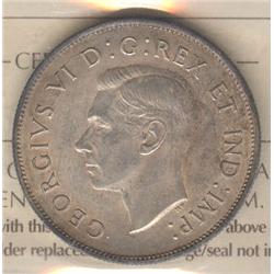 50 Cents 1938, graded ICCS AU-55.