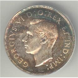 50 Cents 1940, graded ANACS MS-64. Fall tones of orange and blue.