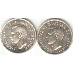 50 Cents 1945, grade MS-62 & 1946, grade MS-60.