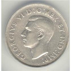 50 Cents 1946, graded ANACS EF-45; Hoof in 6, Cleaned, EF-45 Details.