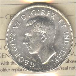 50 Cents 1947, graded ICCS MS-63; Straight 7.