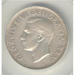 50 Cents 1949, graded ANACS AU-55; Hoof, Cleaned, AU-55 Details.