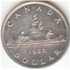 Image 2 : 1947 Dollar, grade AU-50 Maple Leaf, Single HP.
