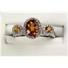 Image 2 : Dazzling 10K Yellow Gold Ladies Ring Set with three fine color citrines weighing over 2.00 carats an