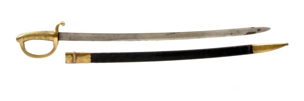 1904 Spanish Officer's Cuttless Sword with scabbard; marked on blade