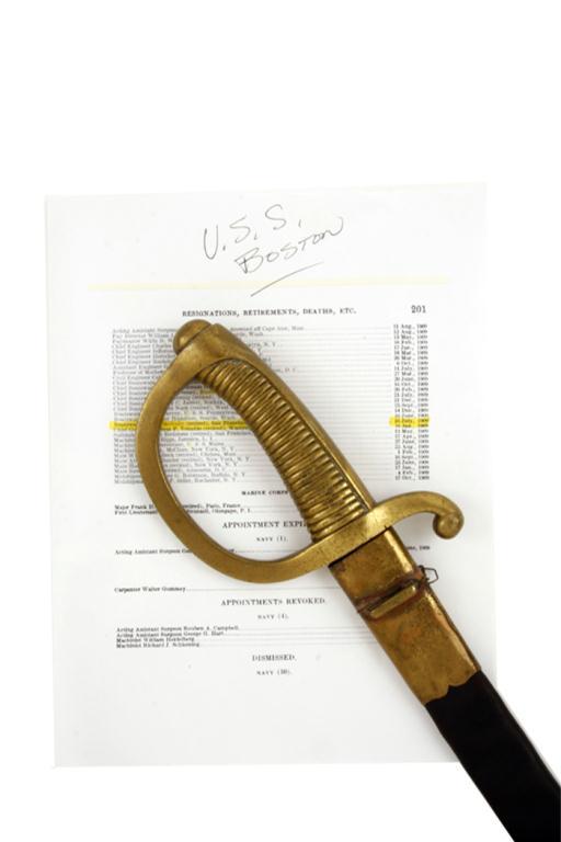 1904 Spanish Officer's Cuttless Sword with scabbard; marked on blade