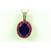Image 1 : Stylish 10K Rose Gold Ladies Pendant Set with a center oval Amethyst weighing approx. 2.50 carats an