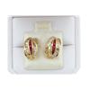 Image 1 : Pair of Diamond & Ruby Earrings 1.20Ct Diamonds T/W and .71Ct Ruby's set in 14K YG.1.20Ct Diamonds T