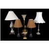 Image 1 : Collection of Six Antique Table Lamps Two are matching heavy glass lamps, one urn style with painted