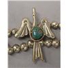 Image 4 : Navajo Silver Turquoise Squash Blossom Necklace