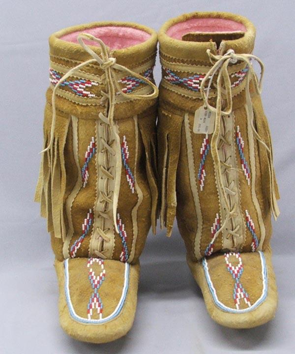 Chippewa Deerskin Beaded Moccasins By Adelle Moise