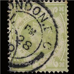 1887 RARE GB 1s Green Used (STM-1566)