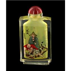 Heavy Beveled Glass Chinese Snuff Bottle (CLB-605)