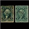 Image 1 : 1860s US Revenue Stamp 3c Proprietary Pair (STM-1468)