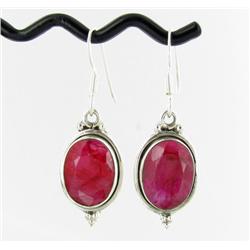 39ctw Top Rich Red Ruby Sterling Earring  (JEW-2282)