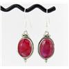 Image 1 : 39ctw Top Rich Red Ruby Sterling Earring  (JEW-2282)
