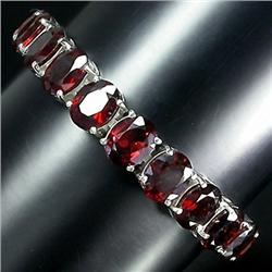 183ctw Top Red Garnet Sterling Bracelet  (JEW-2273)