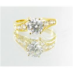 12ctw Lab Diamond 22k Gold Vermeil Ring (JEW-2374)