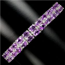 147ctw Genuine Pink Amethyst Sterling Bracelet  (JEW-2281)