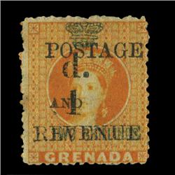 1888 Grenada 1p Overprint on 2s Postage Stamp (STM-0607)