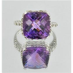 18.48ct 10Kt White Gold Amethyst & Diamond Ring  (JEW-1699)