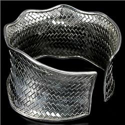 207ctw Handicraft Weave Sterling Cuff Bracelet (JEW-2306)