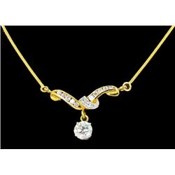 30ctw Lab Diamond 22k Gold Vermeil Necklace (JEW-2352)