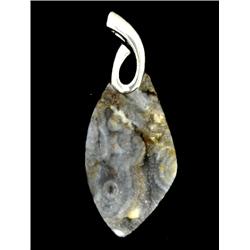 62ct Carved Druzy Agate Pendant Sparkler w/Silver (JEW-1747)