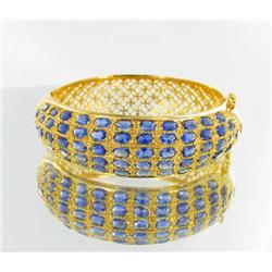 150ctw Lab Ruby 22k Gold Vermeil Bracelet (JEW-2340)