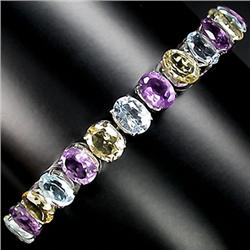124ctw 4Amethyst-Citrine-Topaz Sterling Bracelet  (JEW-2284)
