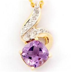 2.08Ct Natural Amethyst Diamond 9K Gold Pendant (JEW-9169X)